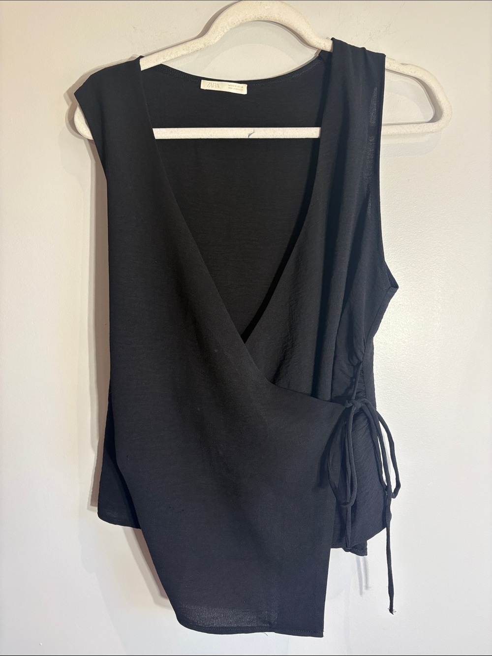 ZARA Black Wrap Camisole with Side Tie